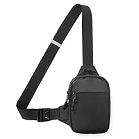 DONGKER Sling Chest Crossbody Bag, Wasserdicht Schultertasche, Crossbody Bag Backpack für Männer und Frauen, die Outdoor-Sportarten wandern (L, Schwarz)