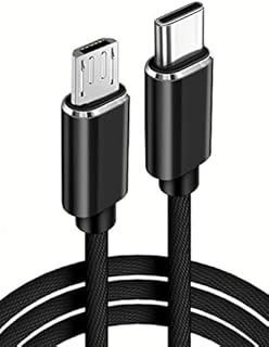 USB C to Micro USB Cable 3.3FT, Type C to Micro USB Charger Braided Cord Support Charge & Sync Compatible with MacBook (Pro),Galaxy S8, S9, S10, Pixel 3 XL, 2 XL, Nexus 6P 5X (black 1m)