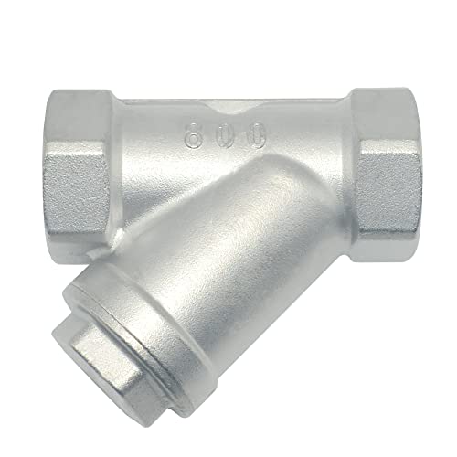 Image of 1 inch WYE Strainer Mesh Filter Valve,800WOG Y-Spring NPT Female Check Valve,Stainless Steel SS316 CF8M