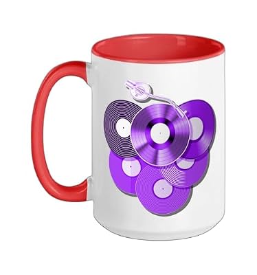 Purple For The Record v WT Purple Graphic Ceramic Mug, Red/White, 15oz