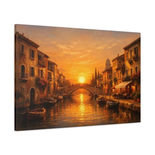 Toile murale coucher du soleil méditerranéen 90x60 pour une déco de salon épurée