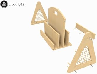 Good Bits Double-Sided Montessori Bookshelf for Kids, Rattan Book Shelf for Playrooms, Nursery Book Shelves, Boho Bookcase