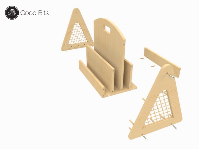 Good Bits Double-Sided Montessori Bookshelf for Kids, Rattan Book Shelf for Playrooms, Nursery Book Shelves, Boho Bookcase