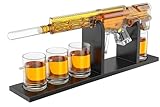 Birthday Gifts for Men Dad, Whiskey Decanter Set - Gun AR15 Rifle Limited Edition, Silencer Stopper - 800 ml & 12oz Bullet Glasses - Father Gift - Drinking Party, Liquor, Vodka Tik Tok Viral Dispenser