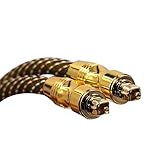 SiGuTie Optical Audio Cable 10FT,Home Theater Gold Plated Optical Cables Male to Male Braided Cord for DVD, Sound Bar, HDTV, PS3, Xbox