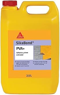 Sika SikaBond PVA+, General Purpose Adhesive, Primer And Sealer – Easy To Use – British Standards Approved – 2.5 Litre