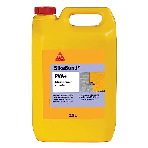 Sika SikaBond PVA+, General Purpose Adhesive, Primer And Sealer – Easy To Use – British Standards Approved – 2.5 Litre