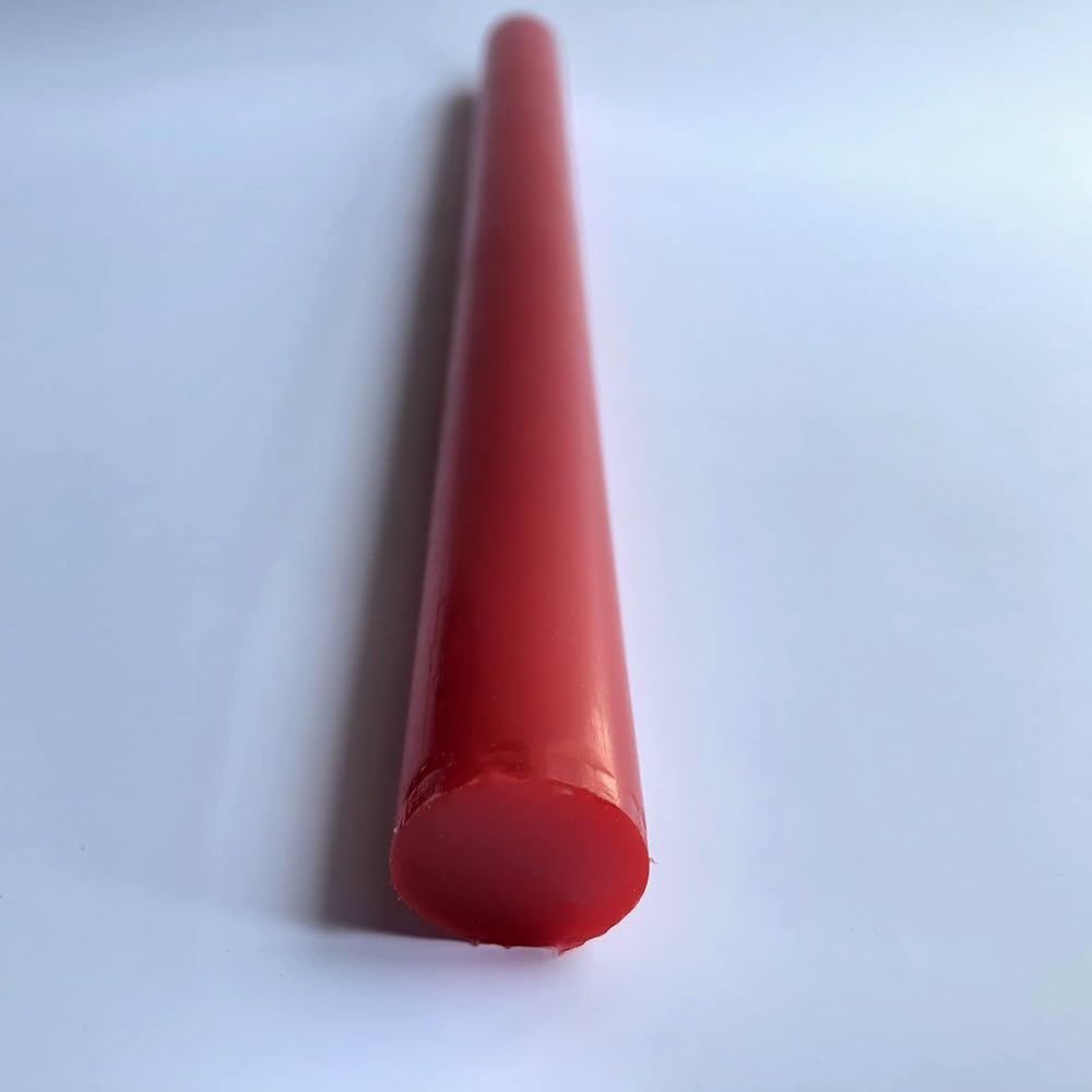 LNEMYQRS Red Polyurethane Rod, Soft Rubber Solid Polyurethane Round Rod Metric Rod, Diameter 20-50mm Optional, Length 500mm, Wear-Resistant, Shock-Absorbing, 1pc.(40mm x 500mm)