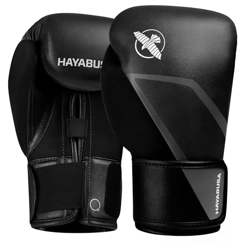 Hayabusa E1 Boxing Gloves for Men and Women - Black/Grey, 10oz