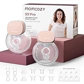 Momcozy S9 Pro Tire Lait Electrique Actualisé, Tire-lait Mains Libres Avec Batterie à Longue Durée et écran LED, Tire Lait Portable Avec 2 Modes et 9 Niveaux - 24mm (Rose, 2 Pack)