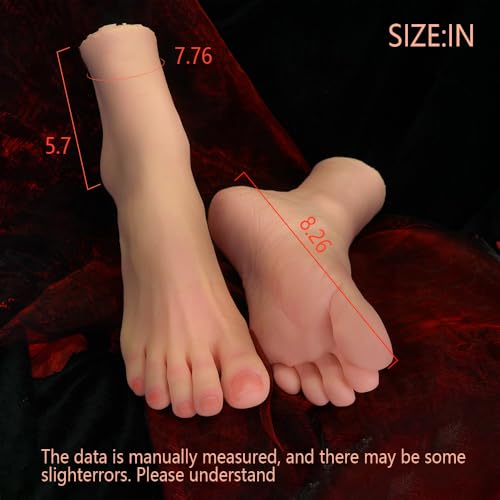 KUICEO Silicone Foot Model Realistic Female Feet Display Jewelry Silicone Female Foot