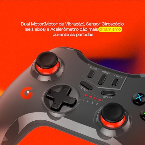 Geonav Controle Bluetooth Illusion Light Joystick/Gamepad - Compatível com Notebook, Smartphones,Tab