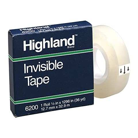 3Mโข Highlandโข 6200 Invisible Tape, 1/2" x 1,296", Clear, Pack Of 12 Cover