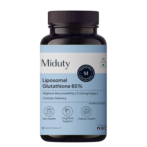 nano liposomal glutathione Price History of Miduty Liposomal Glutathione 85% 650 mg - Advanced Nano- Liposomal Formula with Lipoglo - 8X Absorption - TEM Verified