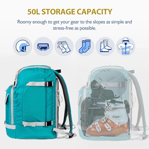 Image of Unigear Ski Boot Bag Backpack for Helmet 50L /70L, Goggles, Gloves, Skis, Snowboard & Accessories
