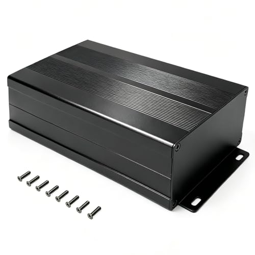 Boîtier en aluminium divisé noir anodisé de haute précision 55x106mm