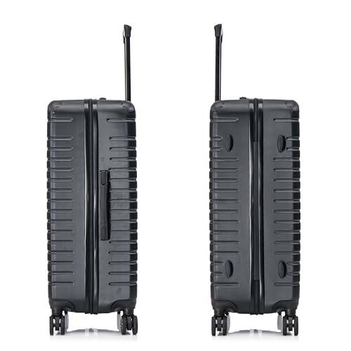 InUSA DEEP Luggage Set with Dual Spinner Wheels and Studs | Spacious Travel Suitcases with Ergonomic Handles | (20/24/28) 3 Piece Hardside Luggage Set | Black 6