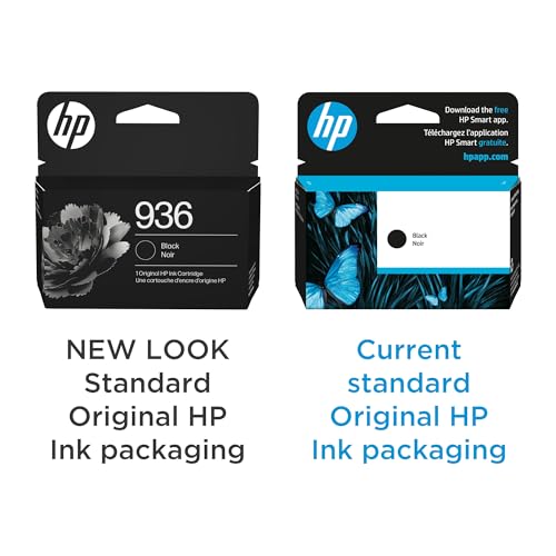 Image of HP 936 Black Ink Cartridge | Works with OfficeJet 9120, OfficeJet Pro 9110, 9120, 9130 Series, Wide Format 9730 | Eligible for Instant Ink | 4S6V2LN
