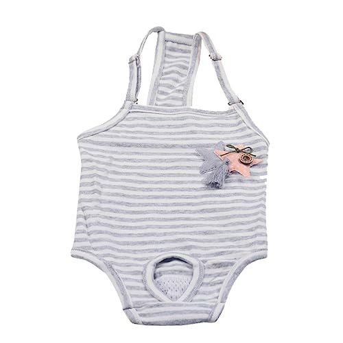 Garneck Pet Sanitary Pantie Breathable Dog Diaper with Suspender for Female Dogs Comfortable Cloth Material Stylish Stripe Design for Period Use Washable