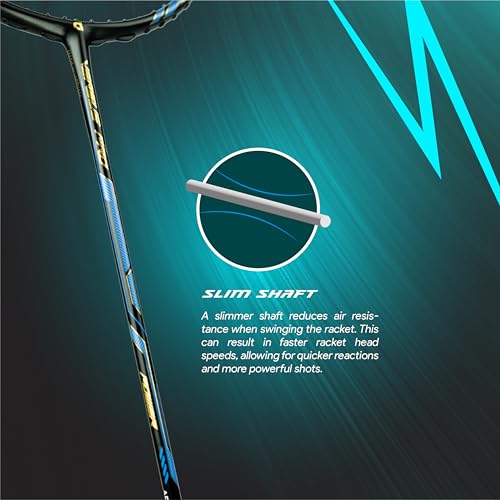 Image of Apacs Versus Pro Professional Badminton Racket | 50T Japanese HM Carbon Graphite | Max Tension 38 LBS | 86+-3gms | Quad Voltic Frame+ Hexagonal Throat | Head Heavy (Unstrung)
