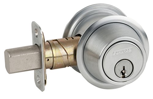 SCHLAGE B562P 626 C Keyway Series B500 Grade 2 Deadbolt Lock, Double Cylinder Function, C Keyway, Satin Chrome Finish