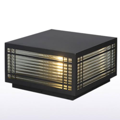 HCIPJQY Farolas Cuadradas Para Poste Farola Impermeable Para Exteriores, Iluminación De Columna Para Patio De Villa Farola De Pilar De Hierro Galvanizado Negro Para Jardín
