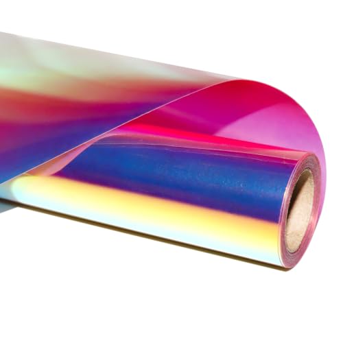 Image of Holographic Vinyl Heat Transfer Vinyl Holographic HTV Vinyl Rolls 10inch x 6feet Iron On Vinyl for T-Shirts DIY Design, Silhouette Cameo & Heat Press Machine