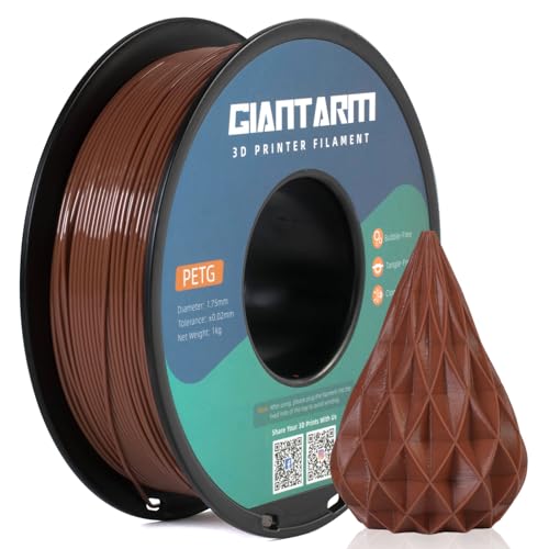 Image of GIANTARM PETG Filament 1.75, 3D Printer Filament PETG 1kg(2.2lb), Toughness Enhanced, Dimensional Accuracy + /-0.02mm, Vacuum Package (Brown)