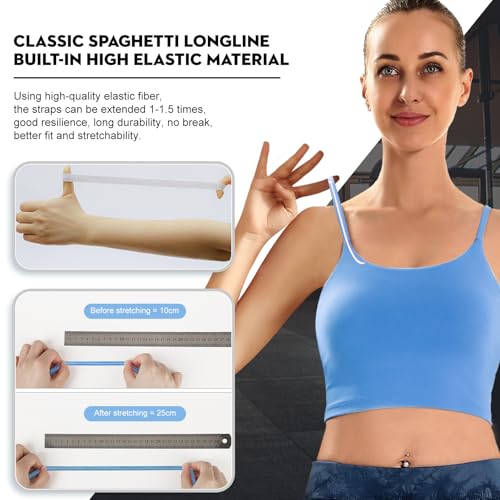 Image of ECOPARTY Wirefree Padded Yoga Sports Bra for Women - Moisture Wicking Quick Dry Workout Crop Tank Camisole