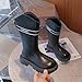 Fashion Cowgirl Boots for Girls:Winter Warm Cowboy Low Heel Mid Calf Booties Side Zipper Lightweight Party Dress Shoes（Size12.5,Black