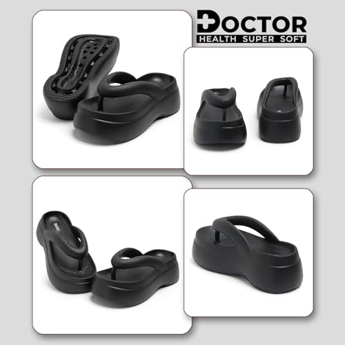 Image of DOCTOR HEALTH SUPER SOFT Women Thick Sole EVA Flip Flops | Soft Cushioned Comfort Slippers | Lightweight Anti-Slip Casual Sandals for Indoor Outdoor Everyday Wear