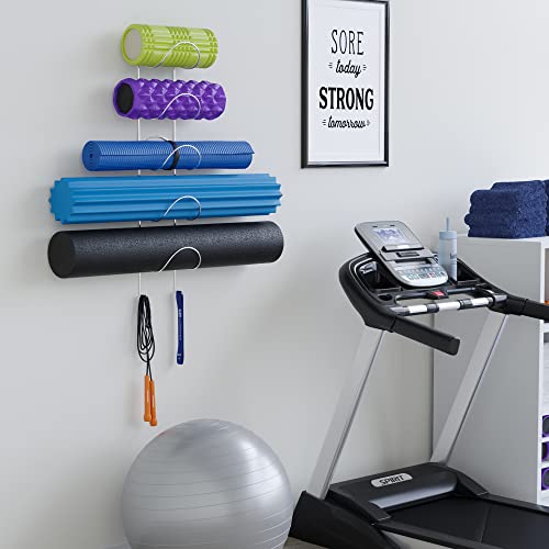 Wallniture Boto Towel Rack Wall Mounted 5 Sectional Bathroom Organizer With Hooks For Hanging Towels, Bathroom Accessories, Metal Chrome #TOP4