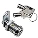 2Pcs Tubular Cam Lock 1 inch Cabinet Lock Keyed Alike with Chrome Finish for Vending Machine Tool Box Mailbox ATM