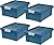 IRIS USA 12 Gallon Eco-Friendly Lockable Storage Bins with Lids, 4 Pack - Made in USA, Heavy Duty, Stackable Containers, Garage Organizing Bins Moving Tubs, Rugged Sturdy Equipment Utility Box - Navy
