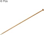 HARFINGTON 6Pcs 4.5mm Bamboo Knitting Needle Straight Single Pointed 10 Inch Long Wooden Sweater Knitting Needles US Size 7 for Yarn Beginners Hand Sock DIY