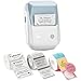 NIIMBOT B1 Etikettendrucker mit 3 Rollen Wasserfester Etiketten Selbstklebend, Tragbarer Beschriftungsgerät Bluetooth Label Printer Aufkleber Drucker für Schulbedarf, Barcode, Adresse, Blau