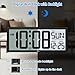 WallarGe Backlight Digital Wall Clock Battery Operated - with Temperature and Date 14.5'' Large Digital Wall Clock, Easy to Read and Set, Auto DST