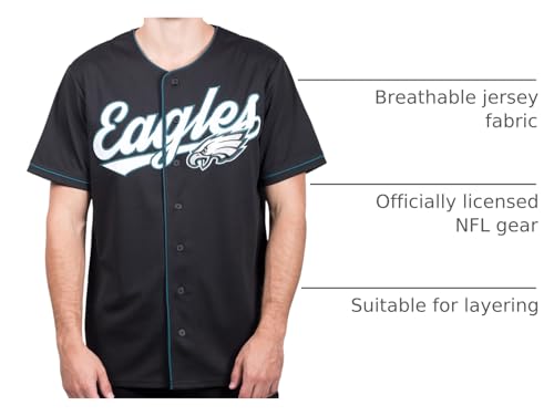 image for Ultra Game NFL Official Adults Game Day Button Down Baseball Mesh Jers