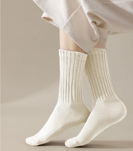 Women Slouch Socks Knit Mid Calf Rib Tube Scrunchy Slouchy Crew Socks2