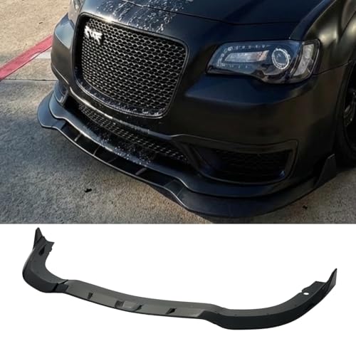Autrago Front Bumper Lip Splitter Compatible with 2015-2023 Chrysler 300 C S SRT V3 Kit 3PCS ABS Gloss Black
