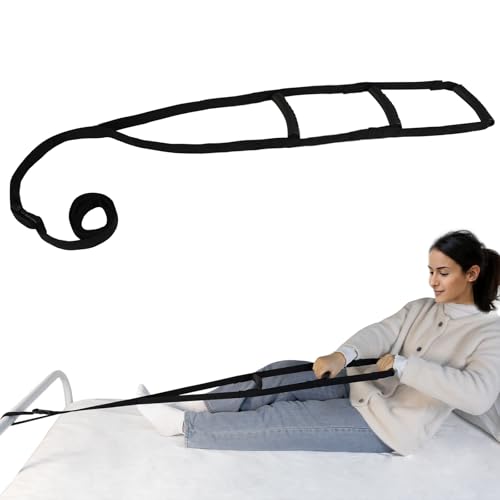 Bed Ladder Assist - Pull Up Sit Up Assist Device with Non-Slip Handles & Adjustable Height, Rope...