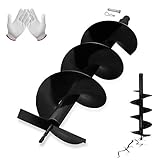 8'(D) x31'(L) Earth Auger Drill Bit for Planting Trees,Bedding,Bulbs,Seedlings,Gardening,Large Fencing Projects fit 3/4' Shaft Augers Post Hole Digger for Gasoline Earth and Ice Auger Power Heads