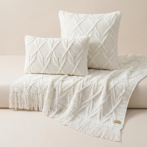 Kit Manta Tricot Protetora Sofá Sala Xale Decorativa 150x90cm +2 ...