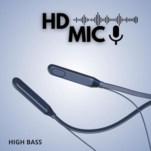 Image of Spark411 Bluetooth Neckband, 30-Hour Battery Life, IPX5 Water Resistant, High Bass, Blue (Blue)