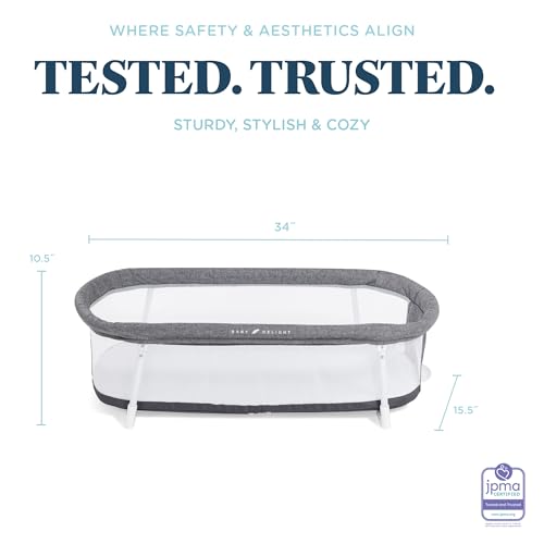 Image of Baby Delight Snuggle Nest Bassinet, Portable Baby Bed, for Infants 0 - 5 Months, Charcoal Tweed