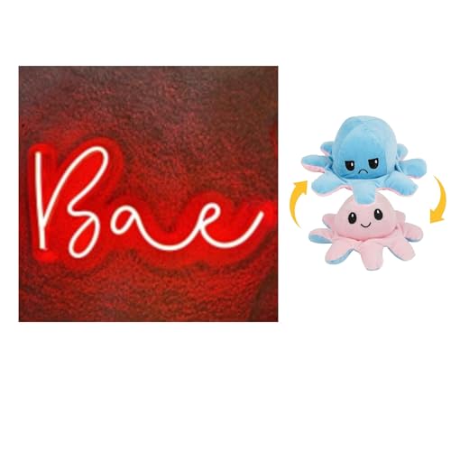 Image of EITHEO Stuffed Animal Plushie Stuffed Toy for Kids (Neon bae neon + Small Octopus Pink)