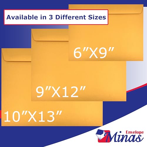 Envelopes de livreto 100 Minas Envelope 25.4 cm x 33.0 cm, Premium 12.7 kg, 100/caixa (Kraft)