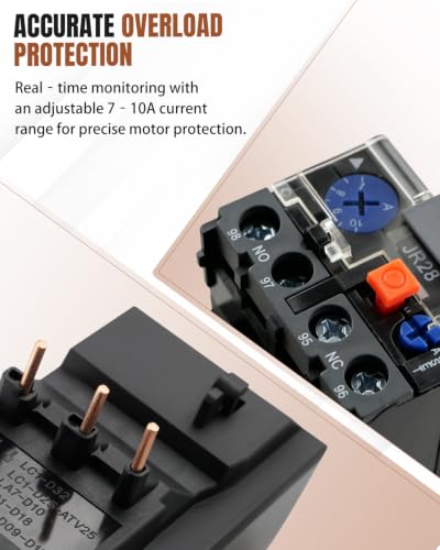 Relé térmico ajustable 7-10A, para protección de motor trifásico, 1NA 1NC, reinicio manual y automático, 690V, compatible con JR28-25 NR2-25 LR2-D13 miniatura 4