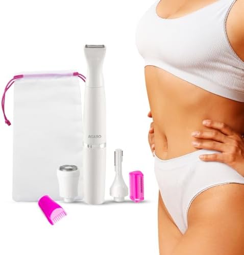 AGARO Rechargeable 3-in-1 Multi Trimmer for Women, for Face, Leg, Eyebrow, Underarms, & Bikini Area, Multipurpose Hair Remover for Women, 120 minutes Runtime, White