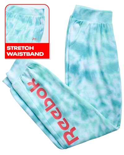 Reebok Girls Sweatsuit - 2 Piece Performance Fleece Sweatshirt and Jogger Sweatpants - Tie Dye Activ